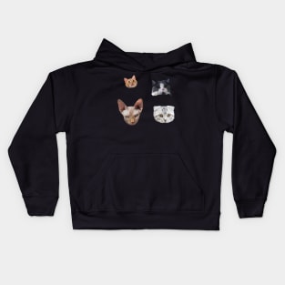 cat faces STICKER PACK Kids Hoodie